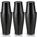Sabary 6 Pcs Shakers Bartending Boston Cocktail Shaker, Sanding Black