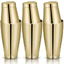 Sabary 6 Pcs Shakers Bartending Boston Cocktail Shaker, Gold