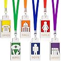 Sabary 6 Sets Hall Pass Lanyards and School Passes, Assorted Colors