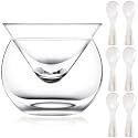 Sabary Glass Caviar Serving Bowl Set, Plus 6 Pcs Mother of Pearl Spoons