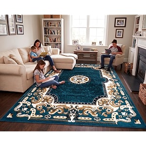 SABIRA Carpet Modern Floral Area Rug Large