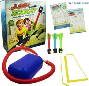sabirat jump rocket launcher with 3 foam rockets fun game for kids multicolor multicolor