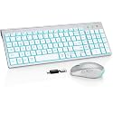 SABLUTE Wireless Keyboard and Mouse Combo, Compact Backlit Scissor Keys