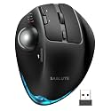 Ergonomic Wireless Trackball Mouse, Rechargeable  Adjustable 0°/18° Angle