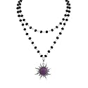 Sacina Gothic Emo Grunge Sun Choker, Black Bead Choker Necklace, Black Jewelry, Gothic Goth Necklace, Halloween Christmas Jewelry Gift for Women