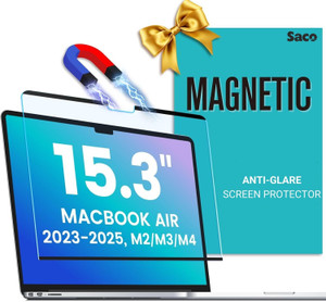 saco edge to edge screen guard for magnetic anti-glaremacbook air m4 screen protector 15 inch 2025-2022  compatible with m4 a3241 m3 a3114 m2 a2941