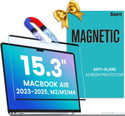 Saco Edge To Edge Screen Guard for (Magnetic Anti-Glare)MacBook Air M4 Screen Protector 15 Inch (2025-2022) | Compatible with M4 A3241 M3 A3114 M2 A2941