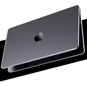 saco case compatible for macbook air 15153-inch 2026-2023 m5 a3448 m4 a3241 m3 a3114 m2 a2941  plastic hard shell cover with liquid retina display amp touch id crystal black protective case