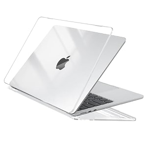 saco protective plastic hard shell case cover compatible with macbook air 15 inch case 2023 2024 release m3 a3114 m2 a2941 liquid retina display touch id - transparent