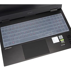 saco silicone skin keyboard protector cover compatible for hp omen gaming laptop 16-xf0059ax  16-wf1025tx  16-b0370tx 161 inch laptop - transparent