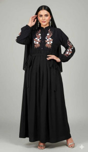 SADAFNAQAB Cotton Blend Solid Burqa With Hijab