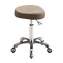 Saddle Stool Ergonomic Saddle Chair Rolling Saddle Stool with Wheels Adjustable Hydraulic Stool with Wheels Suitable for Use in Offices, Dressing Rooms Etc. (Beige)