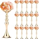 Sadnyy 16 Pcs Gold Metal Flower Vase, 15 Inch Wedding Table Centerpieces