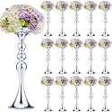 Sadnyy 16 Pcs Silver Metal Flower Vase, 15 Inch Wedding Table Centerpieces