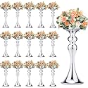 Sadnyy 16 Pcs Silver Metal Flower Vase, 12.6 Inch Wedding Table Centerpiece