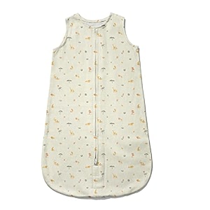 sleeping bag soft cozy cotton muslin sleeping sack pod wearable blanket for newborn babies and infants portable no need for extra cover 12-24m 90cm x 58cm savanna large