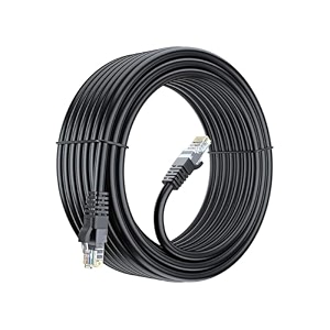 sadow ethernet cable 60 meter long outdoor cat 5e internet lan cable snagless patch cord flexible network speed upto 1000 mbps rj45 connector for pc server router modem tv-black