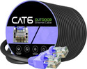Sadow LAN Cable 60 m 60 Meter Cat6 RJ45 Ethernet Cable Solid Wire Internet Cable with Unshielded Twisted Pair (UTP) Upto 550MHZ (Black)