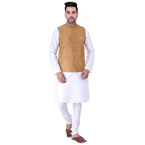 Sadree Silk Mens Kurta Pajama Waistcoat or