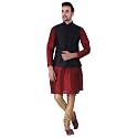 Sadree Silk Men39s Kurta Pajama Waistcoat or