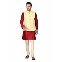 Sadree Silk Men39s Kurta Pajama Waistcoat or