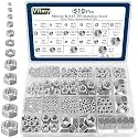 SAE & Metric Hex Nut Assortment Kit 510Pcs Stainless Steel
