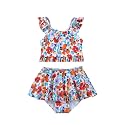 Saeaby Toddler Little Girls Swimsuit Summer Halter Ruched Tankini 2 Piece Bathing Suit for Girl Beach Swimwear 3-8Y