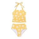 Saeaby Toddler Little Girls Swimsuit Summer Halter Ruched Tankini 2 Piece Bathing Suit for Girl Beach Swimwear 3-8Y