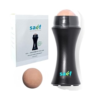 saef oil-absorbing volcanic stone face roller reusable facial skincare tool oil control roller for oily skin care 1 extra ball