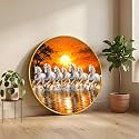 SAF 7 Horse Vastu Round Wall Painting