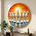 SAF 7 Horse Vastu Round Wall Painting