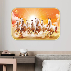saf 7 running horses vastu uv textured digital reprint 26 inch x 20 inch painting