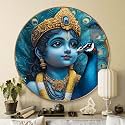 SAF Bal Krishna Round Art Print with