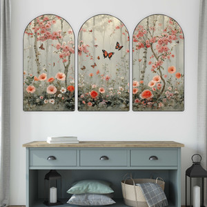 saf butterflies and cherry blossoms wall painting for living room bedroom hotels