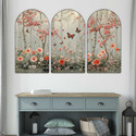 saf Butterflies and Cherry Blossoms Wall Painting for Living Room, Bedroom, Hotels