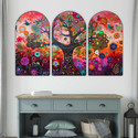saf Colorful Tree of Life Wall Art Panel Set