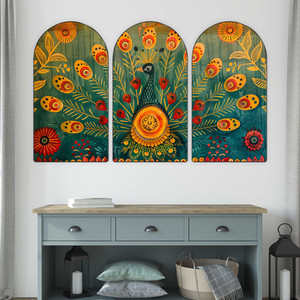 saf dancing peacock decorative wall painting for living room bedroom hotels