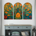 saf Dancing Peacock decorative Wall Painting for Living Room, Bedroom, Hotels