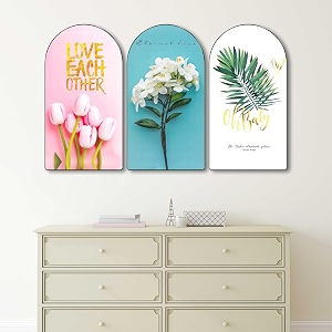 saf floral quote wall art 3 panel set  love each other eternal love oh baby  modern mdf painting for bedroom living room office home wall dcor 30 x 50 inch rpnl-68
