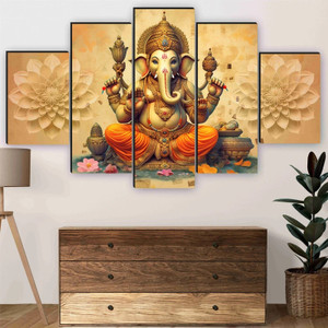 saf ganesha religious wall painting for living room wall decoration digital reprint 18 inch x 30 inch painting