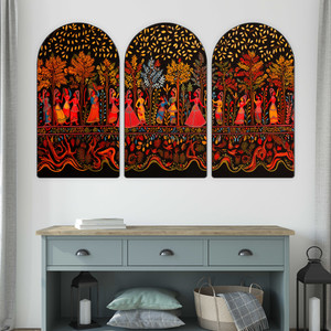 saf indian folk art madhubani wall painting for living room bedroom hotels