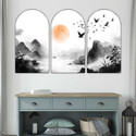 saf Japanese Mountain Landscape Wall Painting for Living Room, Bedroom, Hotels