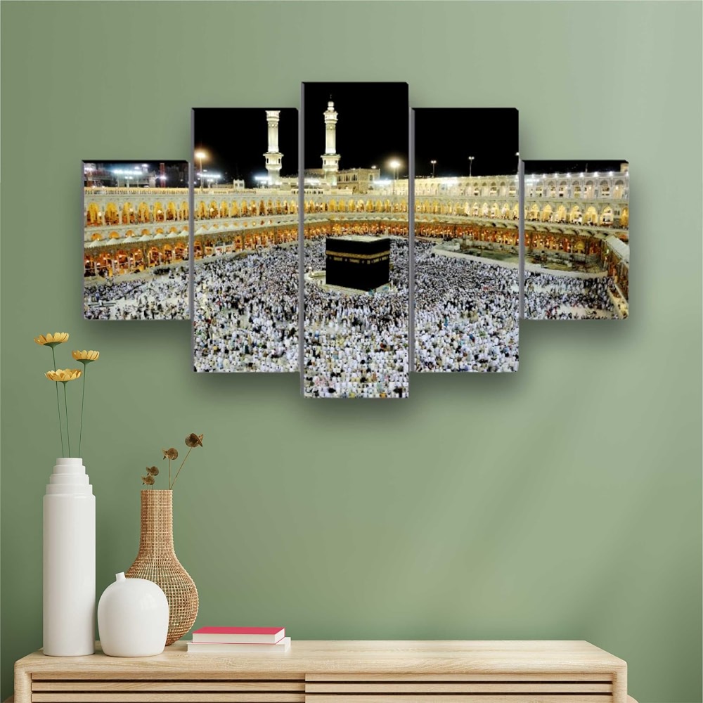 Kaaba in Mecca Canvas Wall Art Islamic Canvas Decor Kaaba Makkah Saudi