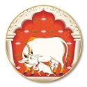 SAF Kamdhenu Cow and Calf Round Wall
