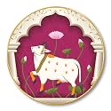 SAF Kamdhenu Cow Round Wall Painting 