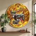 SAF Kamdhenu Cow Wealth Painting with Golden