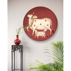 SAF Large Round Pichwai Cow Wall Painting