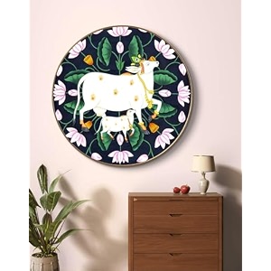 SAF Large Round Pichwai Cow Wall Painting