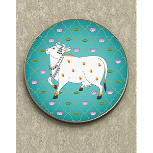 SAF Large Round Pichwai Cow Wall Painting