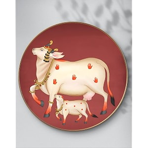 SAF Large Round Pichwai Cow Wall Painting